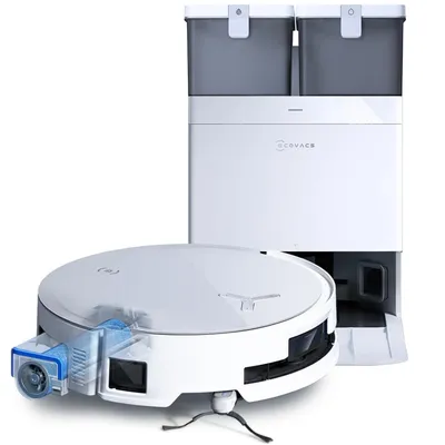 Produktbild von ECOVACS DEEBOT X8 OMNI Staubsauger Roboter mit Wischfunktion, 18.000 Pa, OZMO ROLLER Wischwalze/Moppwäsche mit 75°C heißem Wasser Saugroboter Weiß
