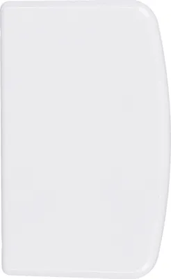 A close-up, side view of a white product.