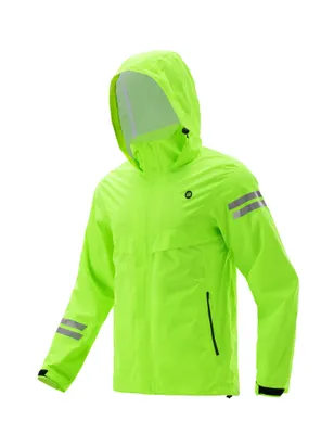 Produktbild von ROCKBROS Regenjacke Winddicht Wasserdicht Fahrrad Jacke Damen & Herren für Fahrrad Motorrad Outdoor Neongrün XL