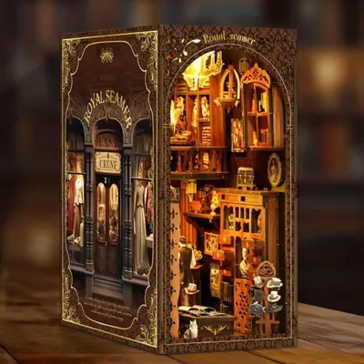 Image de Maison miniature Book Nook - Tailleur Royal - Puzzle 3D - 393 pièces - Maison miniature - avec éclairage LED