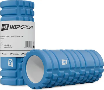 Produktbild von Hop-Sport Faszienrolle mit Noppen für Wirbelsäule, Beine, Rücken – Massagerolle für Ganzkörper-Selbstmassage, Foam Roller - Mittel-Hart, HS-A033YG