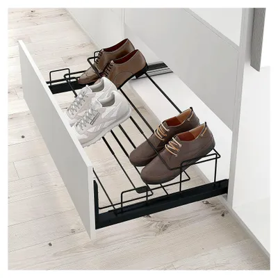 Produktbild von Abnehmbarer Schuhschrank vorne aus Stahl, Anthrazit, 640-1000
