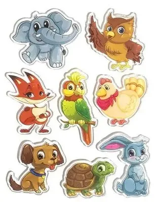 Obrázek produktu pro Gelové samolepky Roztomilá zvířátka, 8 ks – Dalprint dpCraft