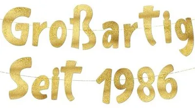 Zdjęcie produktu dla Baner brokatowy de gro seit 1986 dekoracja na przyjęcie urodziny