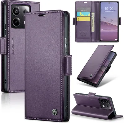 Immagine prodotto di Xiaomi Redmi Note 13 Pro 5G Case, Custodia in pelle portafoglio carta Cover protettiva con funzione stand per Xiaomi Redmi Note 13 Pro 5G Viola