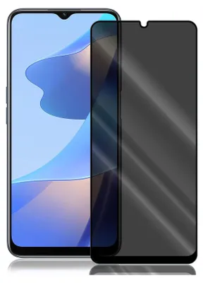 A smartphone with a privacy screen protector applied.