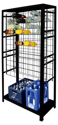 Produktbild von Weinregal für bis zu 96 Flaschen, 180x80x35 cm (HxBxT), schwarz, Getränkeregal, Weinflaschenregal, Flaschenregal