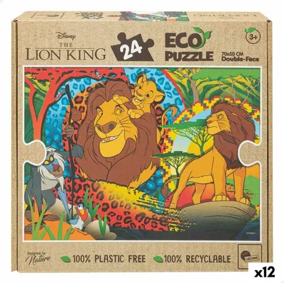 Obrázok produktu pre Detské puzzle Leví kráľ Dvojstranné 24 dielov 70 x 1,5 x 50 cm (12 kusov)