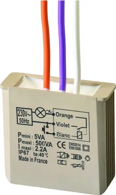 Image de Micromodule télévariateur encastrable filaire 500W - URMET YOKIS - MTV500E