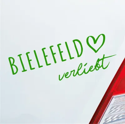 Produktbild von Auto Aufkleber Bielefeld verliebt Herz Stadt Heimat Liebe Car 19x7 cm Hellgrün Sticker Heckscheibenaufkleber