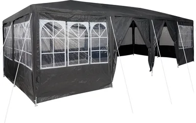 Produktbild von Desgin Partyzelt mit 12 Seitenwänden Anthrazit 8x4 m PE - Pavillons & Partyzelte 42003443