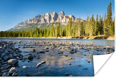 Produktbild von MuchoWow® Poster Banff National Park an einem sonnigen Tag in Nordamerika 90x60 cm - Schlafzimmer