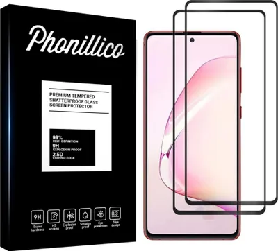 Produktbild von Hartglas für Samsung Galaxy NOTE 10 LITE [2 Stück] Displayschutzfolie Screen Protector mit schwarzem Rand Film Anti-Kratzer Glas Resistant Phonillico®