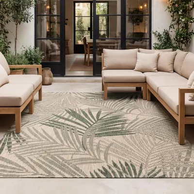 Produktbild von Volero - Outdoor Teppich - Tiga Palm Grün - 200x290 cm - Balkon, Garten, Terrasse - Boho, Ländlich, Modern