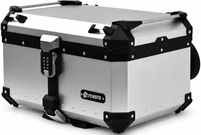 Produktbild von FC-Moto Terreno X PRO Keyless Alu Topcase mit verstellbarer Rückenlehne, silber, 65 ltr.