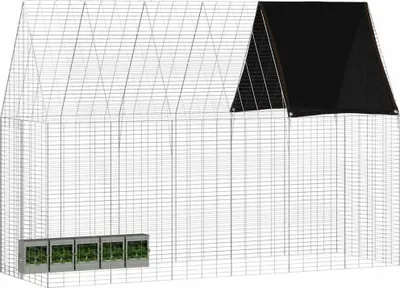 Produktbild von "Winter Sale" Kleintier-Ställe - Silber Hasenkäfig Silber 300x100x210cm Verzinkter Stahl DE7054159
