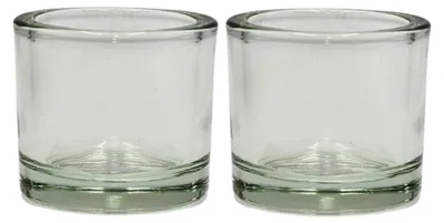 Image de Dekohelden24 : Lot de 2 verres pour bougies chauffe-plat ou lanternes, transparents, en verre