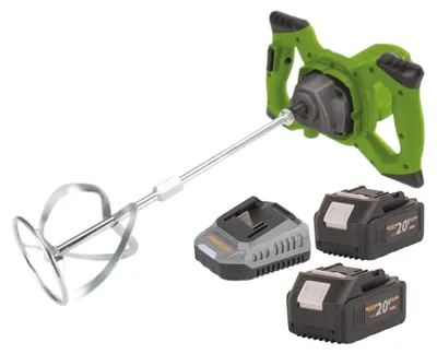 Obrázek produktu pro Procraft PMM20 akumulátorové míchadlo 20 V bezkartáčové + 2x akumulátor 4,0 Ah + nabíječka
