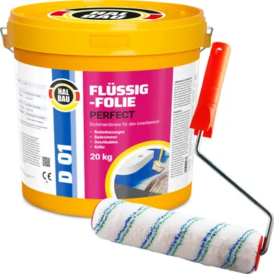 Produktbild von Dichtfolie Flüssigfolie 20kg Dusche Bad Küche Wasserdicht + Roller 25cm D01