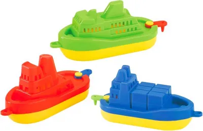 Produktbild von Wader robustes Spielzeugboot für Kinder, Maße: Länge 210mm, Breite 75mm, Höhe 98mm
