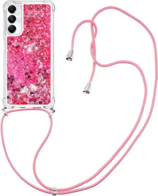 Produktbild von Samsung Galaxy A05s Hülle - Coverup Liquid Glitzer Back Cover mit Handykette - Rosa