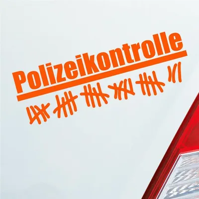 Produktbild von Auto Aufkleber Polizeikontrolle Radar  Strichliste 15x5 cm Orange Sticker Heckscheibenaufkleber