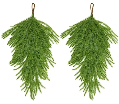 Produktbild von Solidchoice – Künstliche Weihnachtskranz-Girlanden – Set mit 2 realistischen Tannenzweigen zur Dekoration