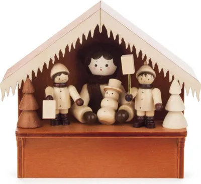 Produktbild von Weihnachtliche Miniatur  Weihnachtsmarktbude Laternenkinder BxHxT 9,5x8x4cm NEU
