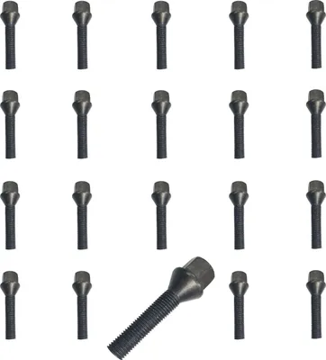 Produktbild von 20x Radschraube M14x1,25 Kegelbund 60° schwarz 40 mm | Schlüsselweite 17 mm kompatibel mit BMW 1 F20 LCI