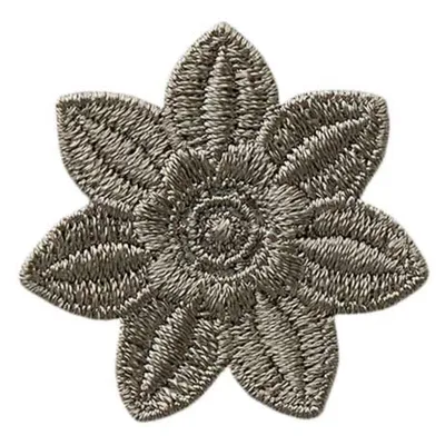 Produktbild von Mono Quick 0412x Blume, Bügelbild, Patch, schwarz weiß hellblau lachs gelb grau - 3,7 cm : 04128 - grau Farbe: 04128 - grau