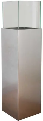 Produktbild von VIVANNO Windlicht Alu-Verbund CANDELA Rechteckig, Silbermetallic metallic hochglanz - 25x25x100 cm