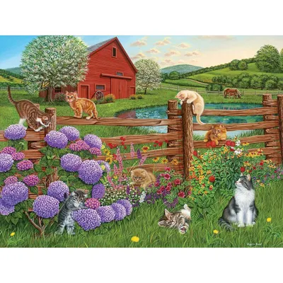 Zdjęcie produktu dla COBBLE HILL Puzzle Koty na farmie XL 275 elementów