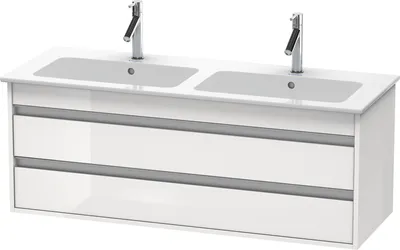 Produktbild von Waschtischunterbau KETHO 480x1270x475mm weiß hochglanz weiß hochglanz