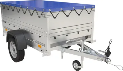 Obrázek produktu pro Přívěs Garden Trailer 200 Kipp s BIS bočnicemi, rámem H-0 a modrou plachtou