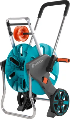 Produktbild von Gardena AquaRoll M Easy, Wagenrolle, Manuell, Funktional, Schwarz, Blau, Orange, Freistehend, 60 m