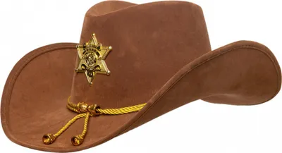 Produktbild von Brauner Sheriff Kostümhut mit Sheriffstern & Hutband für Kostümfeste