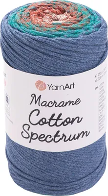 Produktbild von Yarn Art Macrame Baumwolle Spectrum 225 m 1327 Orange Turquoise Grey Schnur