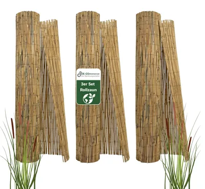 Produktbild von DE-COmmerce Schilfmatte FARO Schilfrohrmatte Schilf Schilfrohr Windschutz Sichtschutz Deko Zaun (H x B) 180 x 200 cm