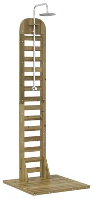 Image de Douche d'extérieur vidaXL 223 cm en bois de pin imprégné et acier inoxydable