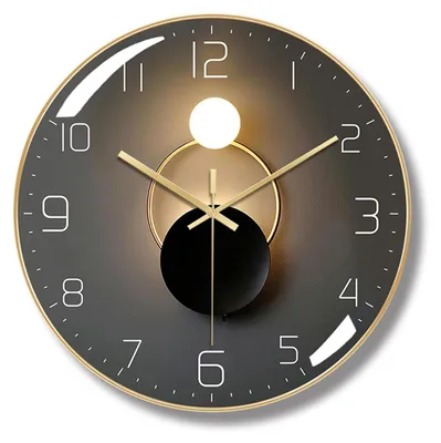 Imagen del producto de Elzusha - Reloj de pared metálico moderno, 30 cm - Estilo elegante - Sin tictac