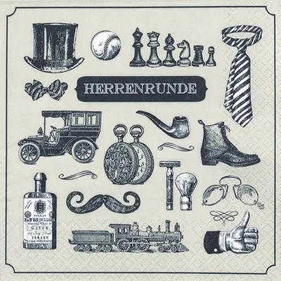 Produktbild von RP 20 Servietten Herrenrunde - Herren der Zeit 33x33cm