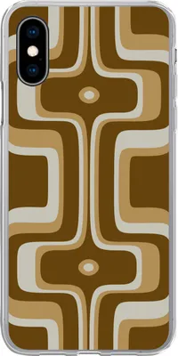 Produktbild von MuchoWow® Handyhülle Schutzhülle Hülle für Telefoonhoesje iPhone X Retro - Design - Braun Silikon Softcase Handy Hülle - Handyhülle