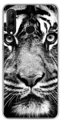 Image de 1001Coques - Coque silicone compatible avec Huawei P30 Lite - Motif tigre blanc et noir - Design original imprimé en France