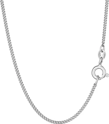 Produktbild von NKlaus Halskette 42cm Panzerkette diamantiert 925 Silber 1,2mm dünne Damen Silberkette 15071