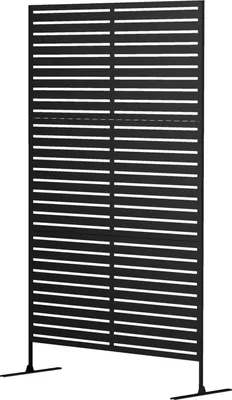 Zdjęcie produktu dla Dzielnik pokoju, 3 części, 122 x 198 cm, ekran wolnostojący w listwach, ścianka działowa, 3-częściowa ścianka przyciemniająca ze stali, ścianka działowa na zewnątrz, ścianka przyciemniająca, przegroda do ogrodu, balkonu, tarasu, czarny Aosom