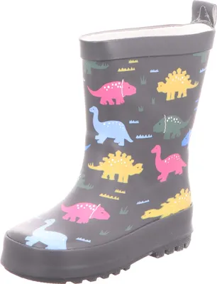 Produktbild von Sneakers Kinder-Gummistiefel Dinosaurier-Motiv Schwarz-Mehrfarbig, Farbe:schwarz, EU Größe:27