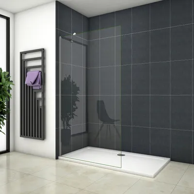 Produktbild von Aica Walk in dusche 40x200cm 8mm NANO ESG-Glas Duschwand Duschtrennwand 45cm Diagonal stabilisator Duschabtrennung