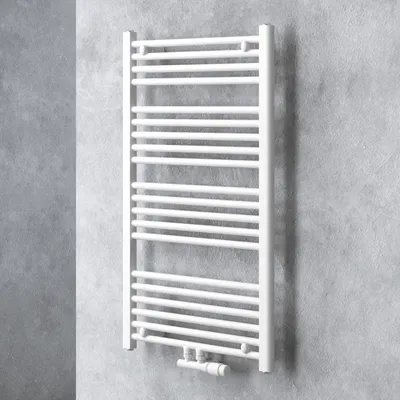 Image de doporro Radiateur de Salle de Bain Sèche-Serviette 100x60cm Radiateur Tubulaire Vertical Chauffage à Eau Chaude Blanc