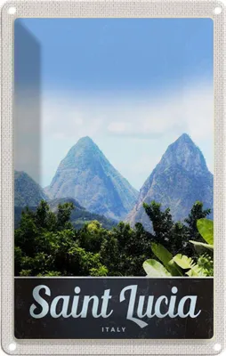 Produktbild von vianmo Blechschild 18x12 cm Saint Lucia Italien Bildmotiv Reisemotiv Abenteuer Reisen Urlaub