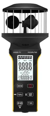 Productafbeelding van Draagbare Digitale Windsnelheidsmeter met Antistoftoets en Oplaadfunctie voor Windvolume, Kou en Temperatuur